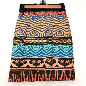 Tracy Reese Artsy Print Mini Pencil Skirt Size 2